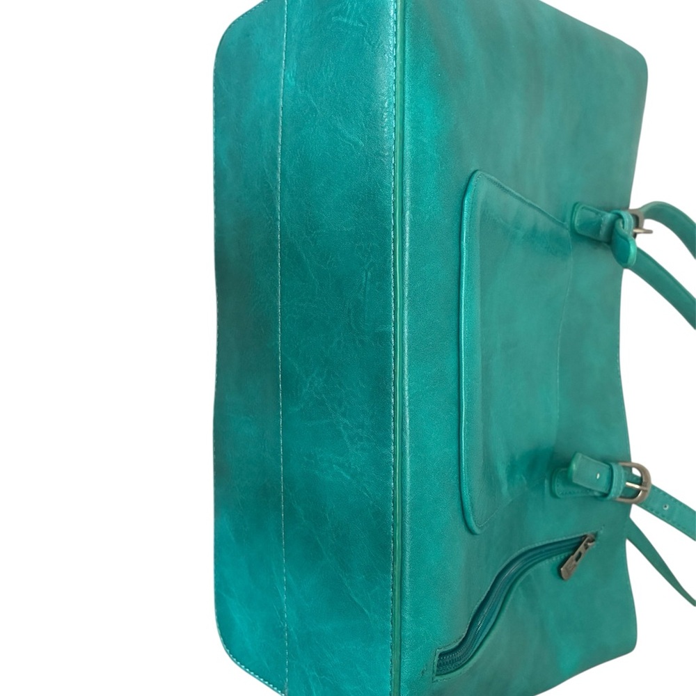 Montana West Turquoise Tote with Leopard Accent with concealed carry pocket - Picture 5 of 11